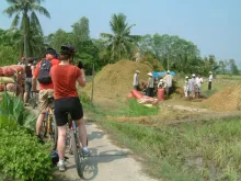 Bike trip through countryside of Tra Vinh